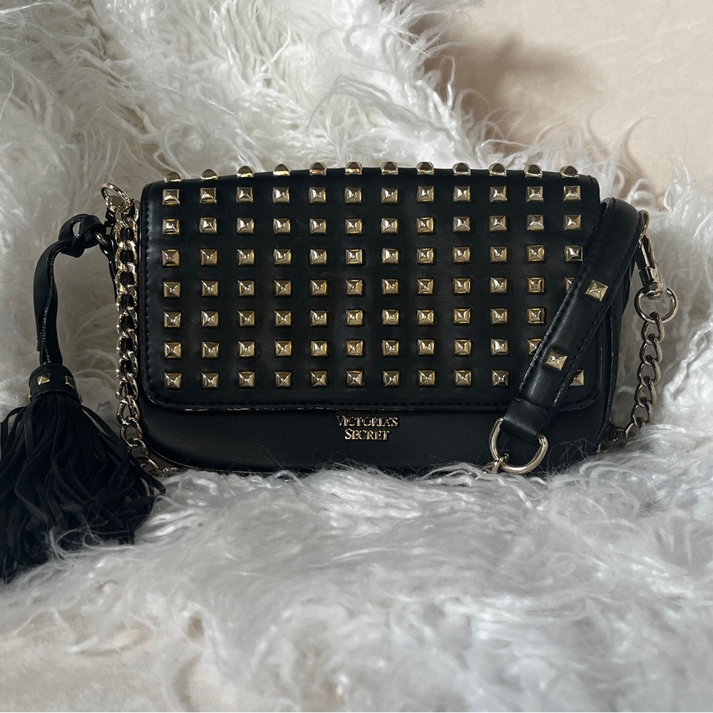 Victoria's Secret Black Studded Crossbody Bag